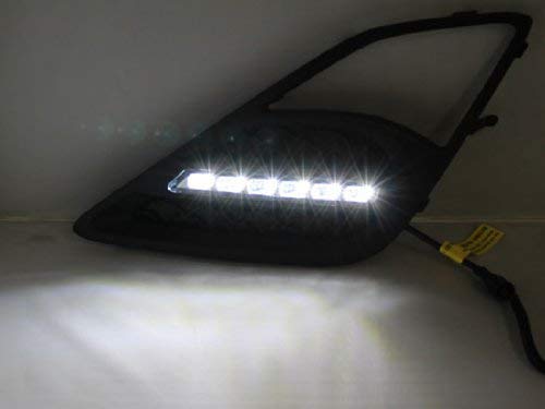 iJDMTOY OEM Fog Bezel with 6-LED High Power DRL Kit - Compatible with 2013-2016 Scion FR-S | Daytime Running Lights for Enhanced Visibility & Style