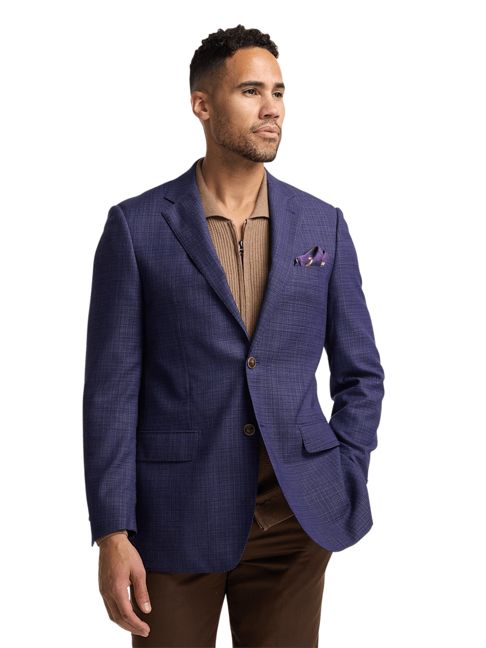 Premium Wool Single Breasted Notch Lapel Blazer for Men - Elegant Purple Business & Formal Jacket - Perfect for Office, Weddings & Special Occasions