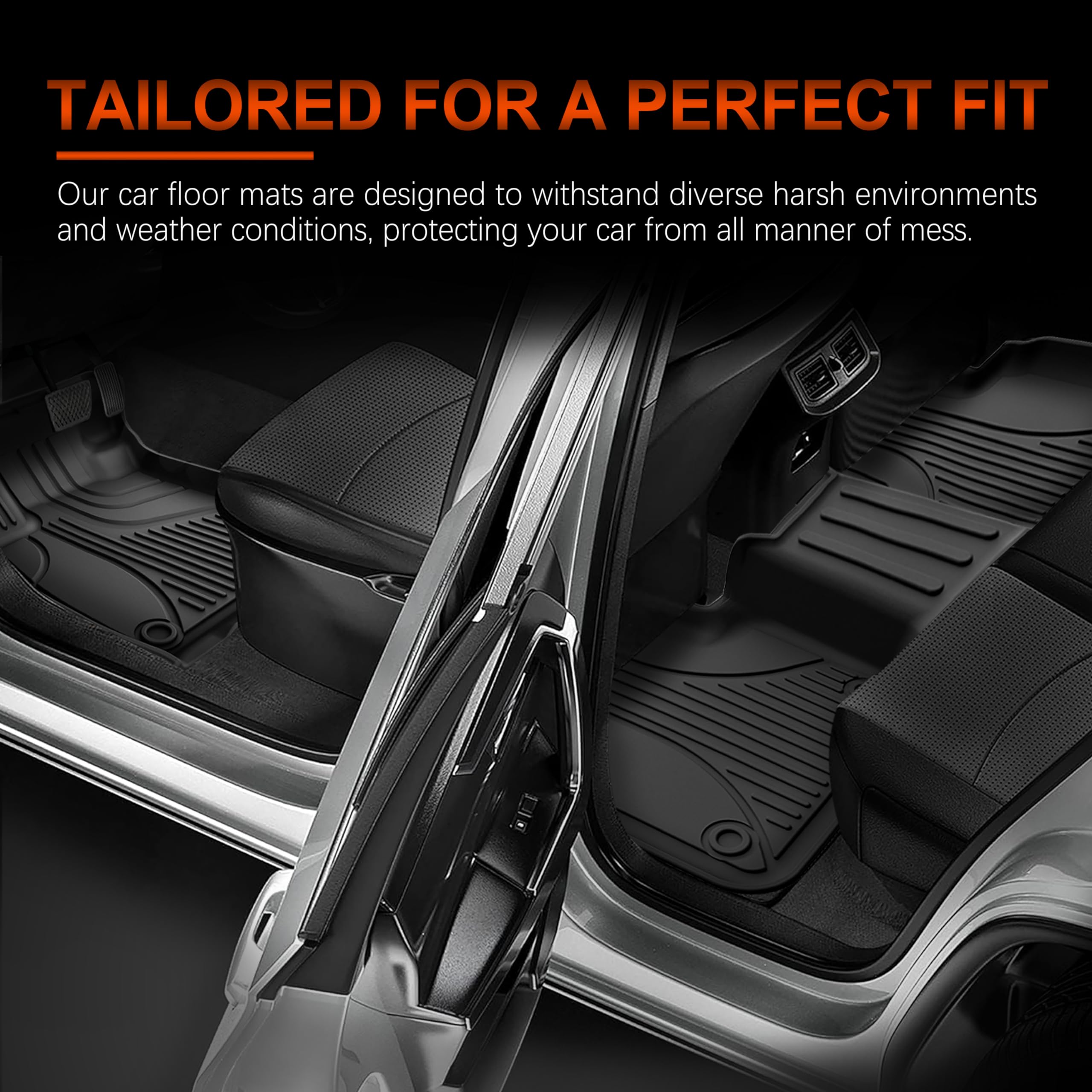 AOMSAZTO All-Weather TPE Rubber Floor Mats for 2023-2025 Honda Accord & Hybrid - Non-Slip, Odorless Car Floor Liners (1st & 2nd Row, Black) - Perfect for Daily Commute, Road Trips & Winter Protection