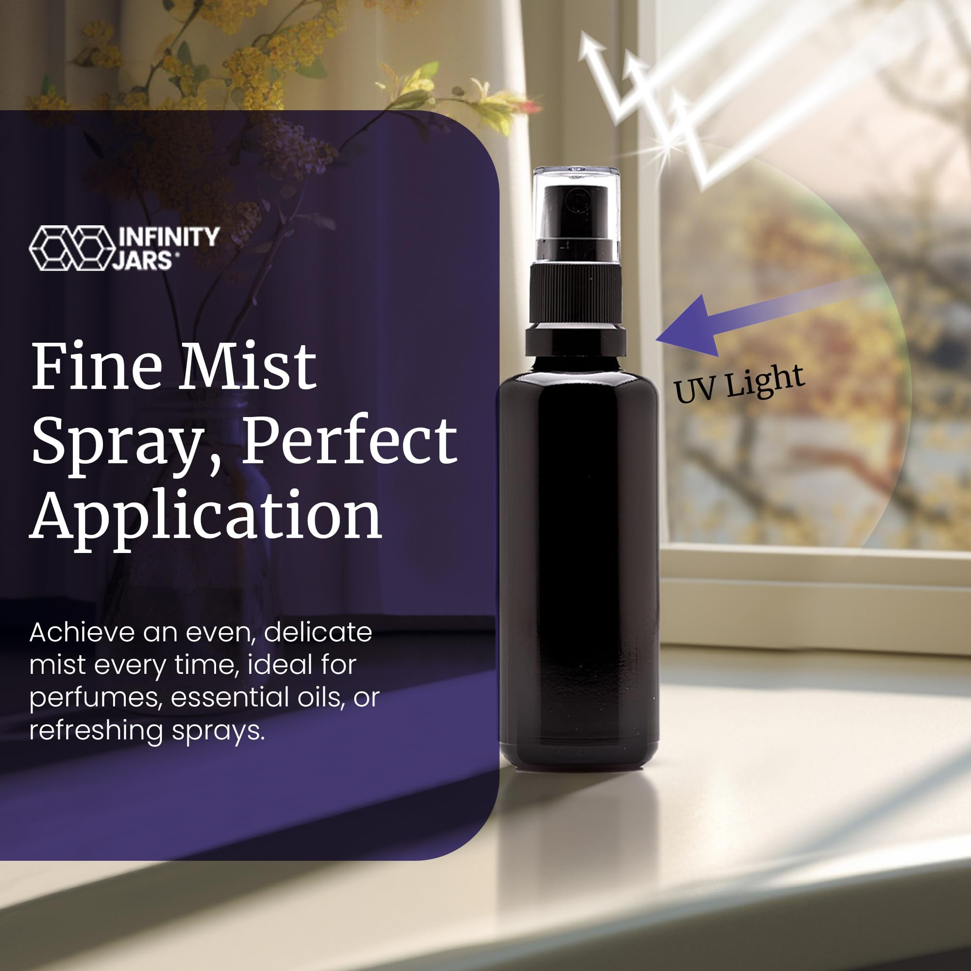 **10-Pack Black UV Glass Fine Mist Spray Bottles (100ml/3.4oz) – Refillable for DIY Perfume, Hair Care, Room & Bath Sprays – Airtight Screw Top for Essential Oils & Cleaning Products**    *(Perfect for aromatherapy, skincare, travel-size beauty products & eco-friendly home cleaning solutions)*