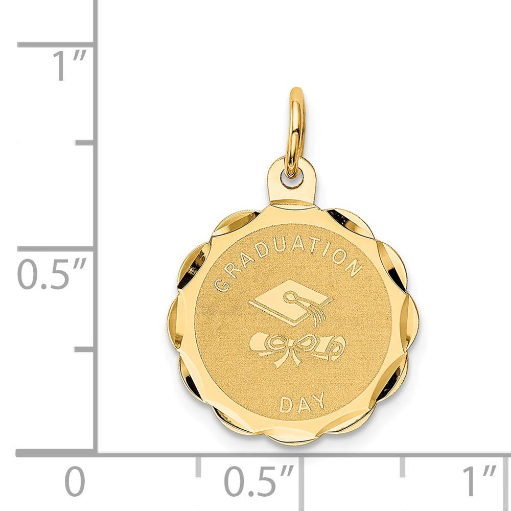 14Kt Yellow Gold Graduation Day Charm Pendant - Elegant Jewelry Gift for Graduates, Students & Teachers - Perfect for Necklaces, Bracelets & Keepsakes