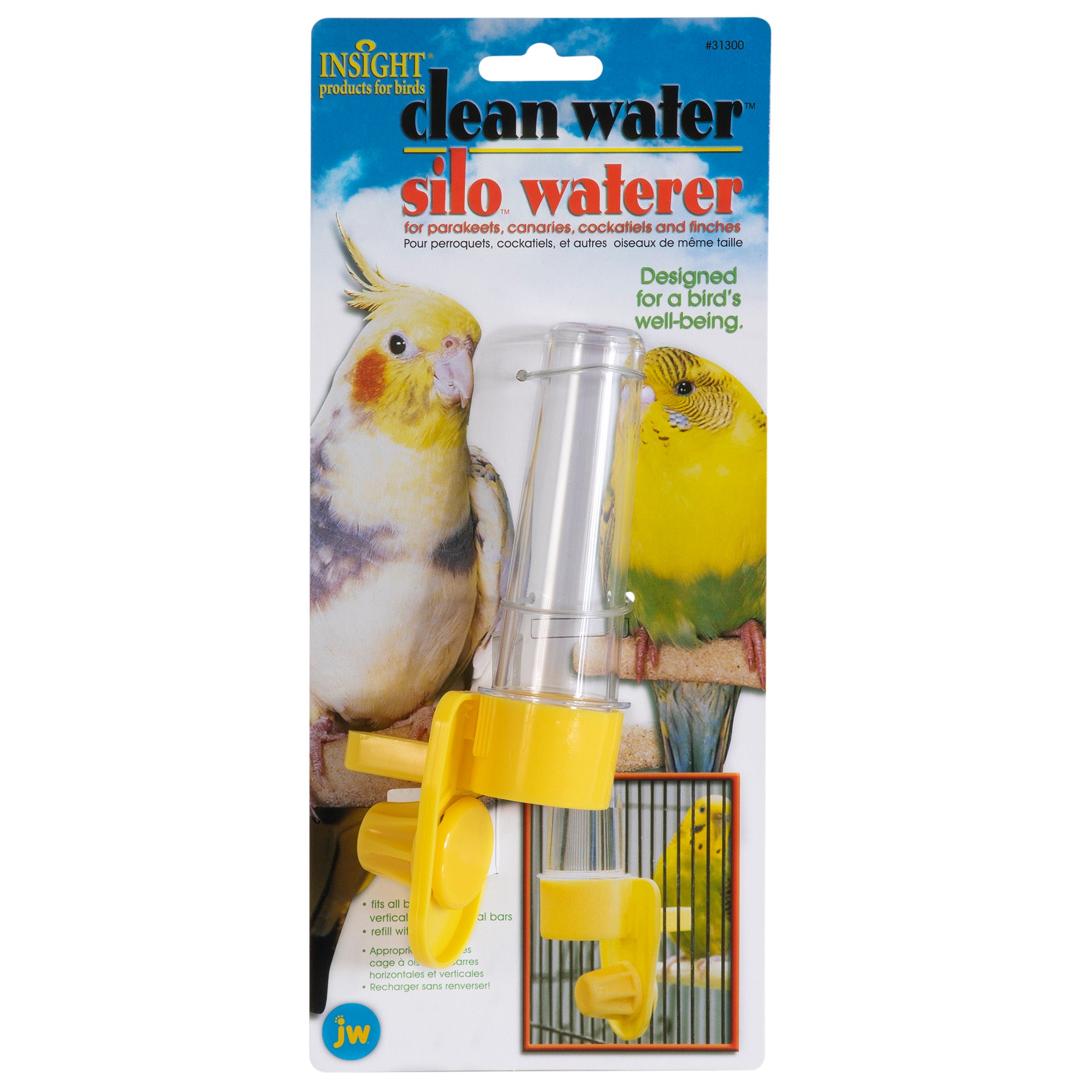 JW Clean Water Silo Bird Waterer - Automatic Chicken Waterer for Coops, Durable Plastic Poultry Drinker for Hens, Ducks & Birds - Perfect for Backyard Farms, Poultry Houses & Outdoor Aviaries
