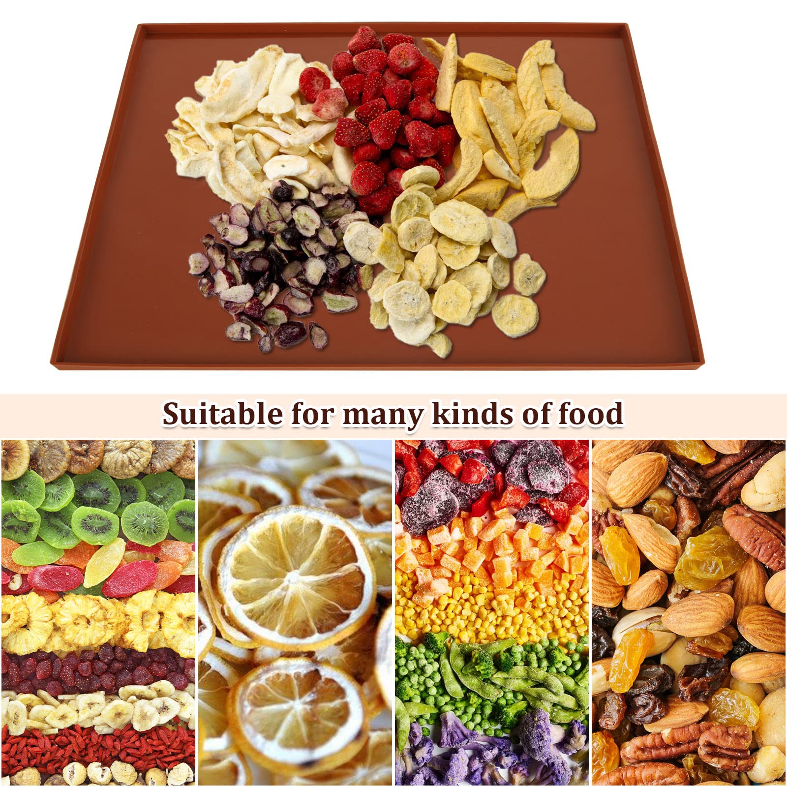 6PCS Non-Stick Silicone Dehydrator Trays 12