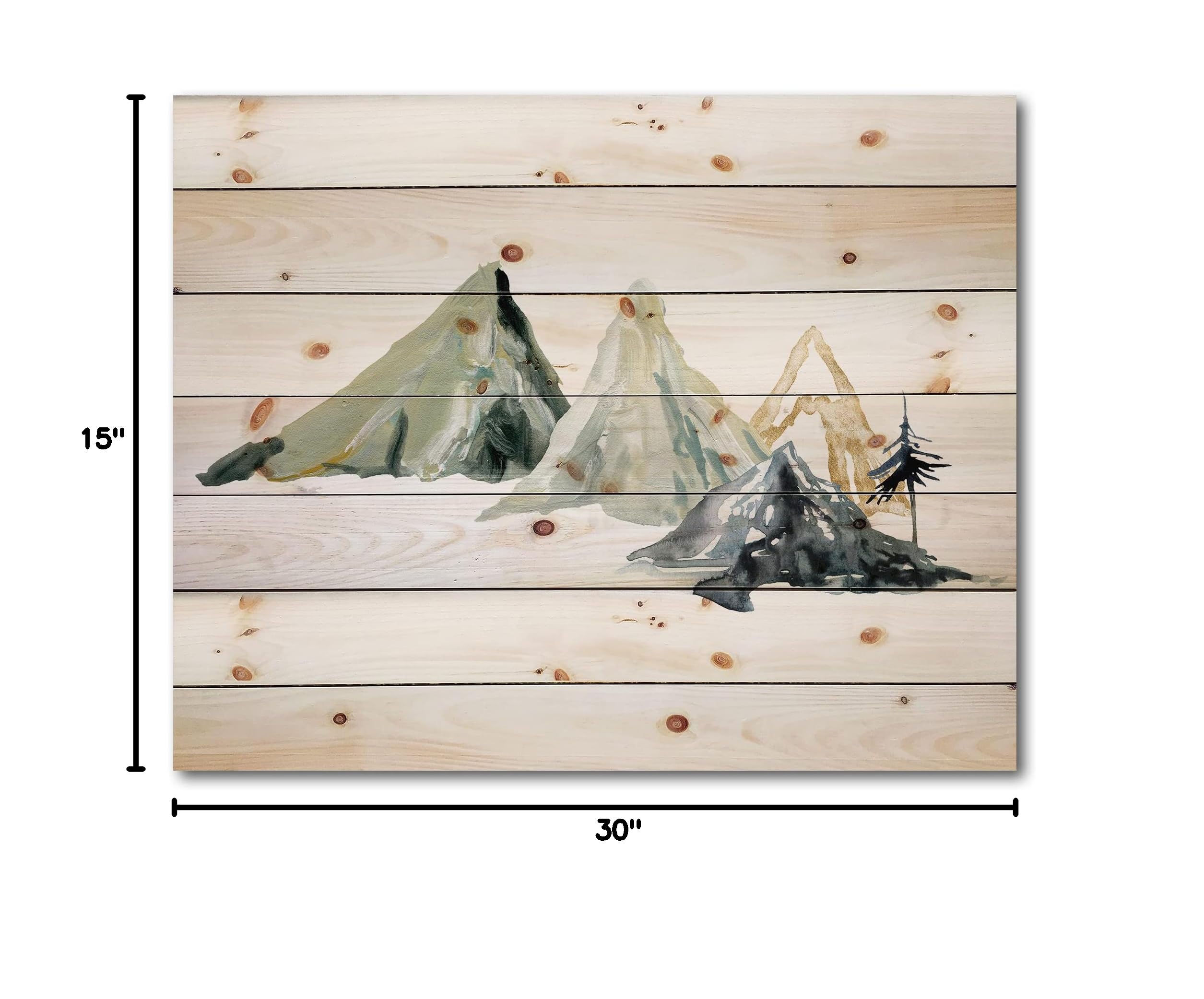 Minimalist Dark Blue Mountain Wall Art - Modern Wood Decor for Living Room