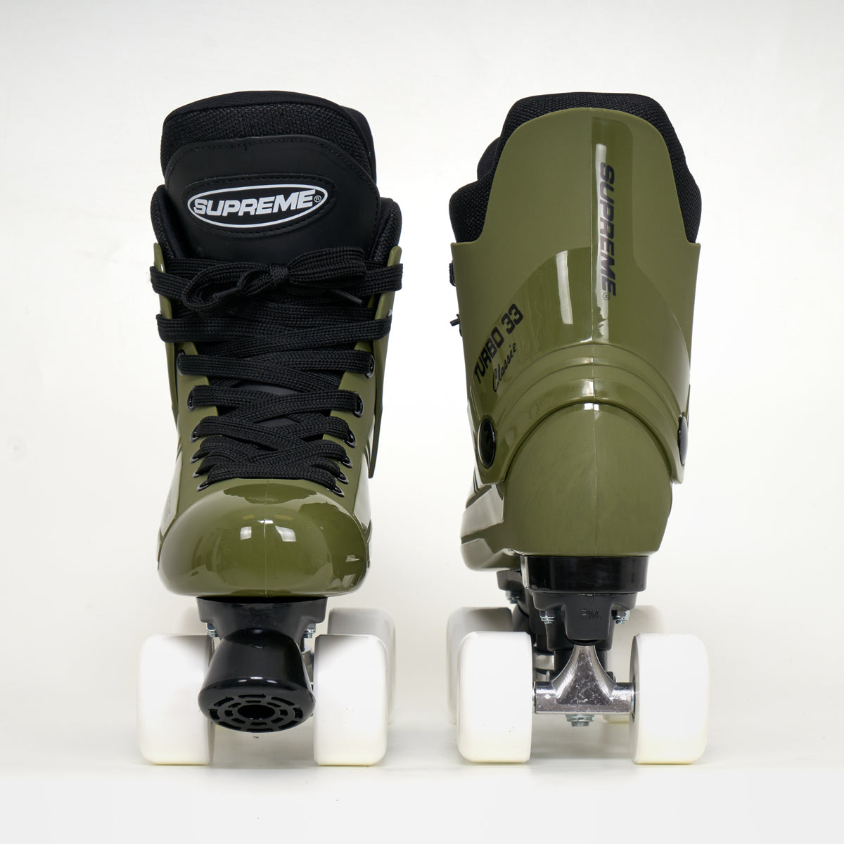Supreme Turbo 33 Army Green Roller Skates with Sims Wheels - High Performance Outdoor & Indoor Roller Skates for Adults, Perfect for Rink Skating, Street Skating, and Fitness