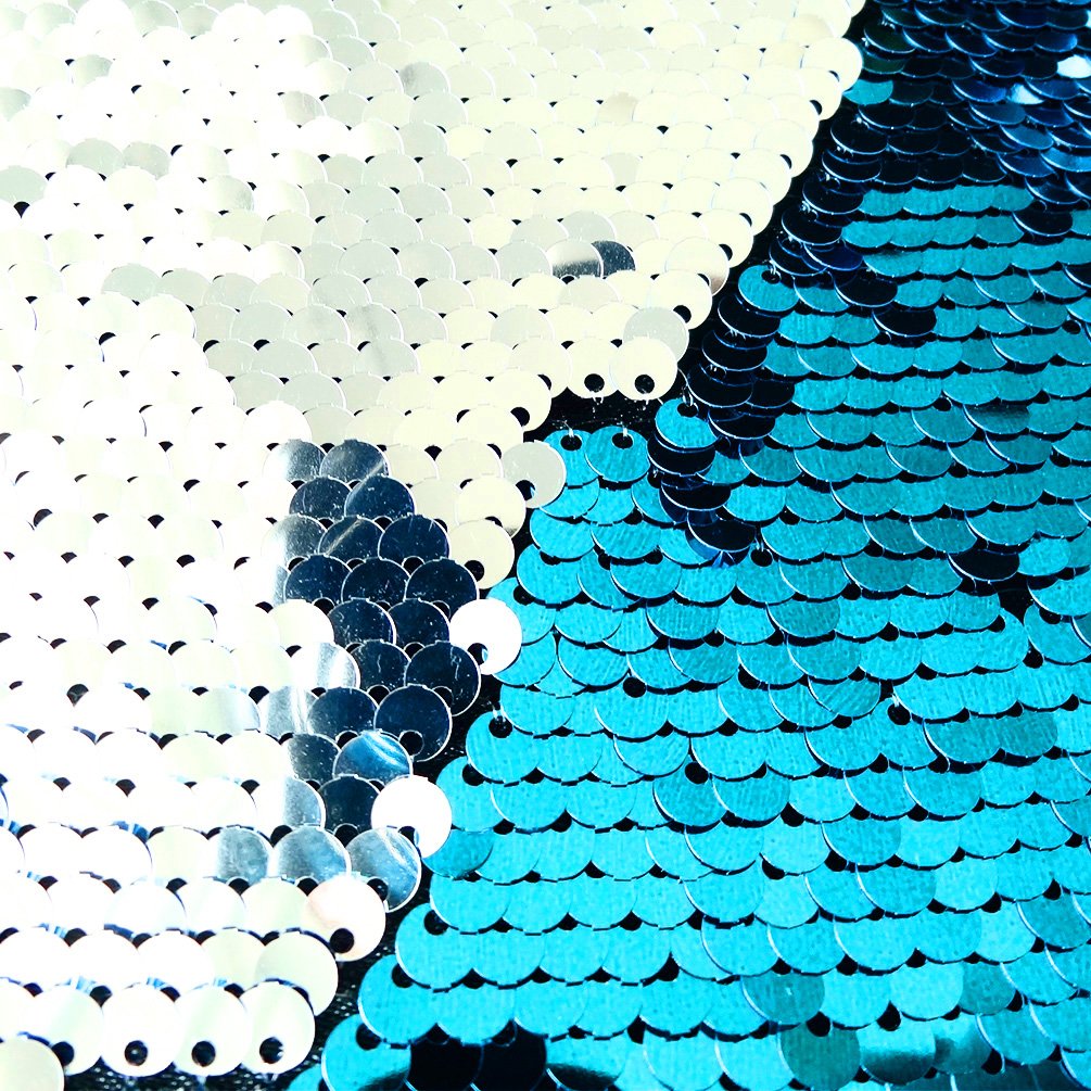 18 x 18 Inch Reversible Sequin Pillow Cover - Teal & Silver Mermaid Design for Home Decor, Bedroom, Living Room, Sofa - Soft & Glamorous Throw Pillow Case for Girls Room, Dorm, Gift Idea