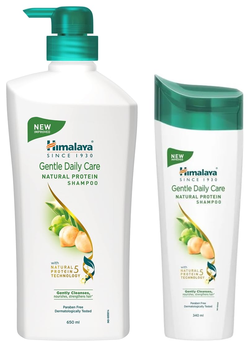 Himalaya Gentle Daily Care Protein Shampoo with Chickpea, Licorice & Amla - 700ml & 400ml for Women & Men | Nourishing Hair Care for Daily Use, Dry & Damaged Hair Repair | Perfect for Home, Travel & Gym