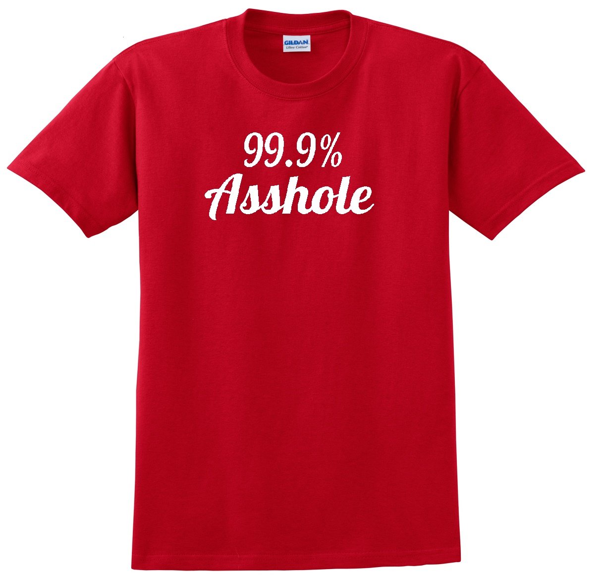 99.9% Asshole Funny Red T-Shirt for Men - Trendy Sarcastic Graphic Tee for Casual Wear, Parties & Gifts