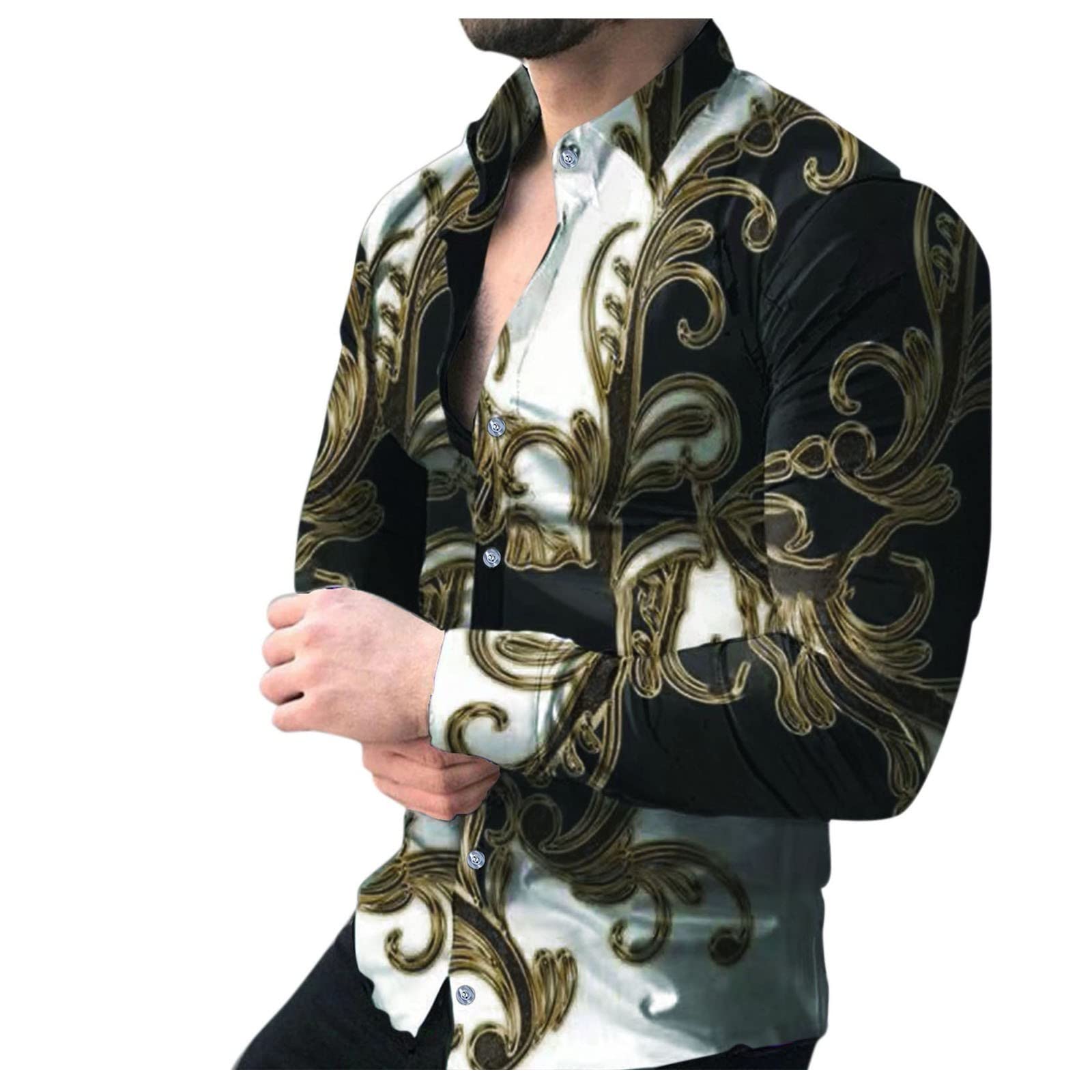 Men's Short Sleeve Casual Button Down Shirts - Breathable Printed Lapel Cardigan Sweat Shirts for Everyday Wear | Perfect for Office, Dating & Outdoor Activities