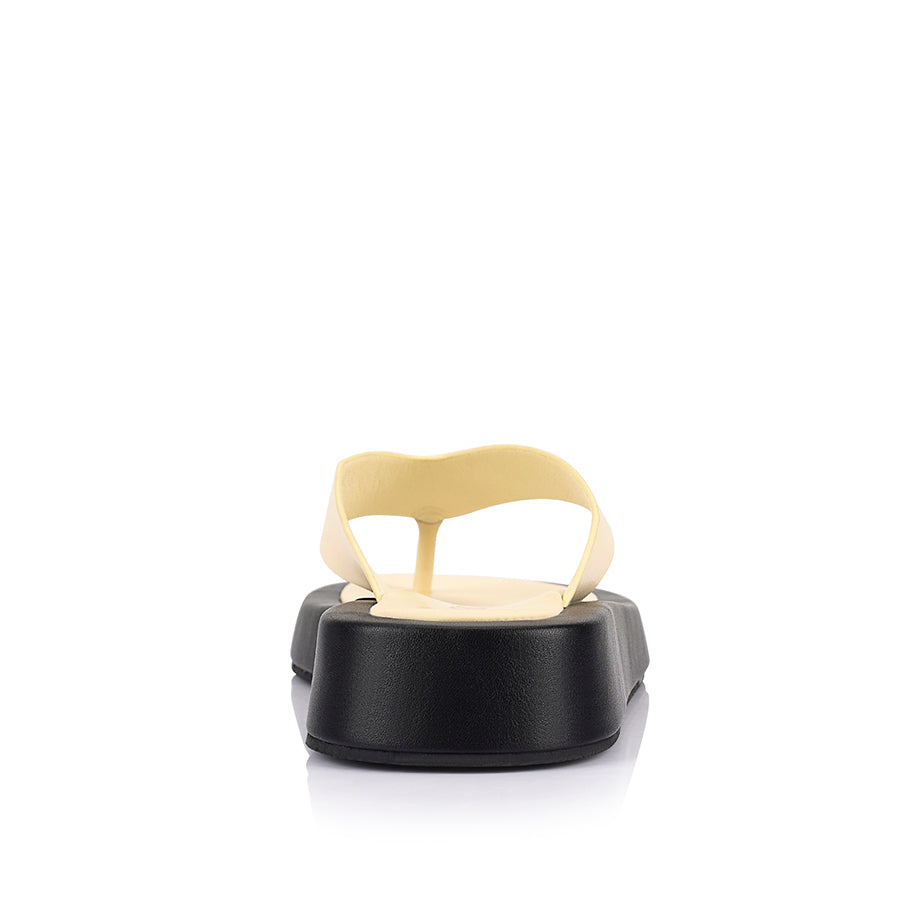 Bouncer II Platform Sandals for Women - Comfortable Flip Flops in Butter & Black | Perfect for Beach, Pool, and Summer Outfits