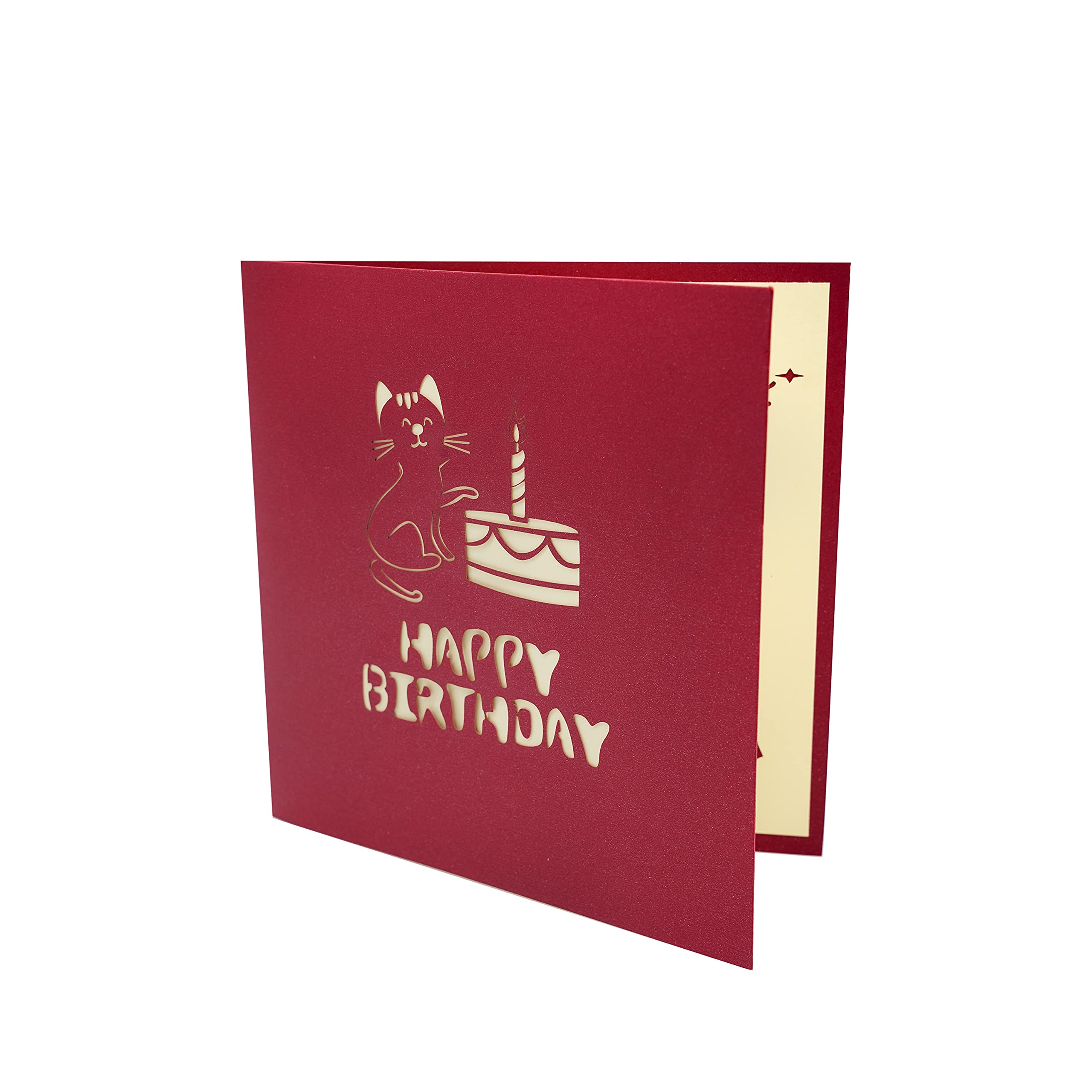 3D Pop Up Birthday Card with Cute Cat Design - Handmade Greeting Card for Men, Women, Wife, Husband, Kids & Friends | Funny Birthday Gift Idea for Parties, Anniversaries & Special Occasions