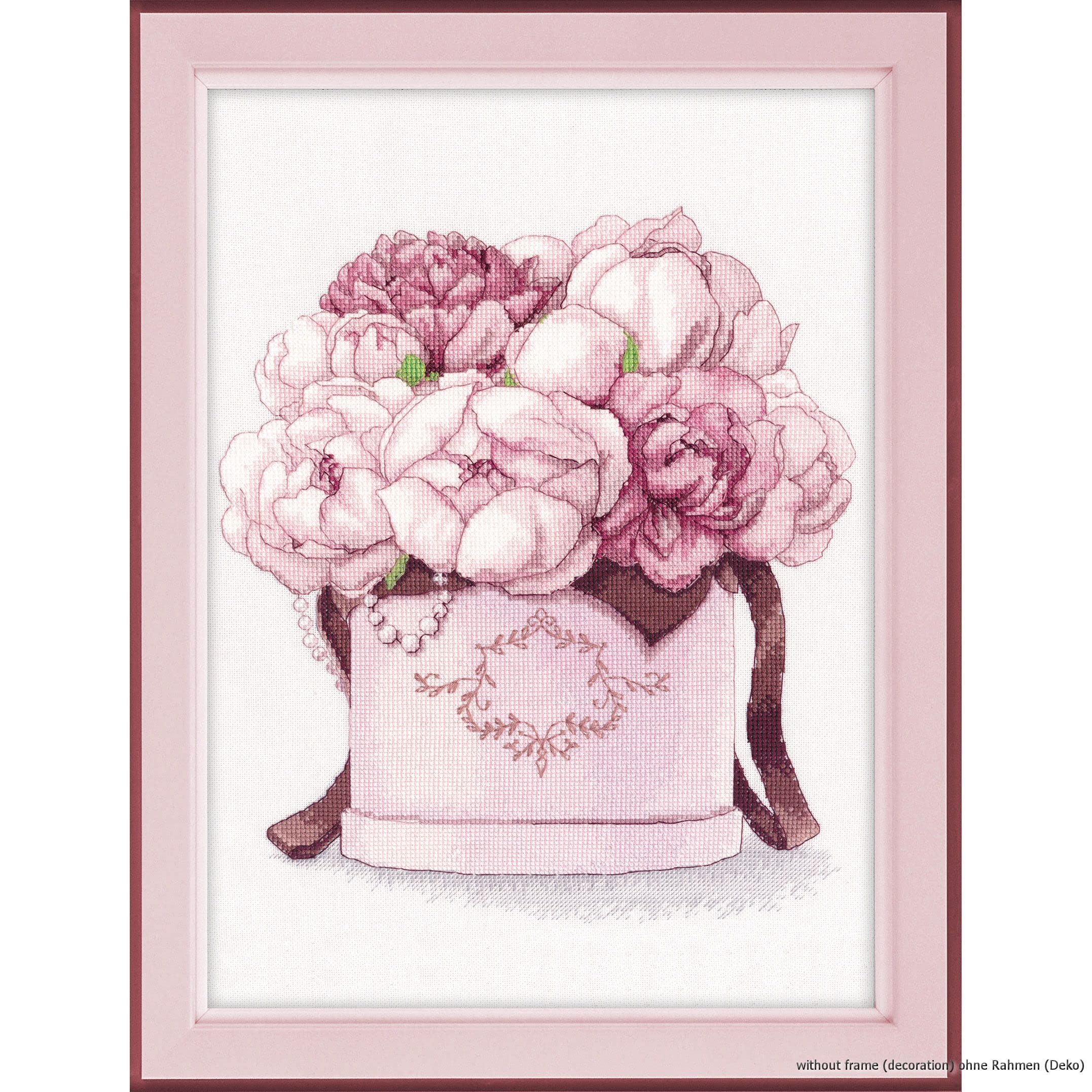 MARUSSIA Oven Gentle Peony Counted Cross Stitch Kit - 25x29cm Embroidery Kit for Beginners & Adults - Perfect for Home Decor, DIY Crafts & Gift Giving