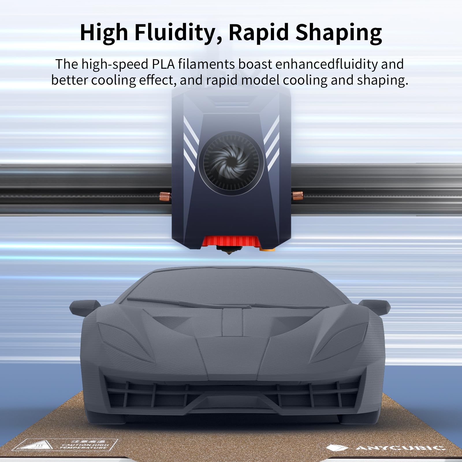ANYCUBIC High Speed PLA 3D Printer Filament 1.75mm - 1KG Spool Gray | Ultra Fast Printing (10X Speed) with High Precision (±0.02mm) | Compatible with Most FDM 3D Printers | Perfect for Rapid Prototyping, Cosplay Props & DIY Projects