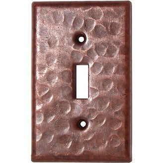 Hammered Copper Single Toggle Switch Plate Cover - Decorative Outlet Cover for Living Room, Bedroom & Office (1-Gang, Standard Size)