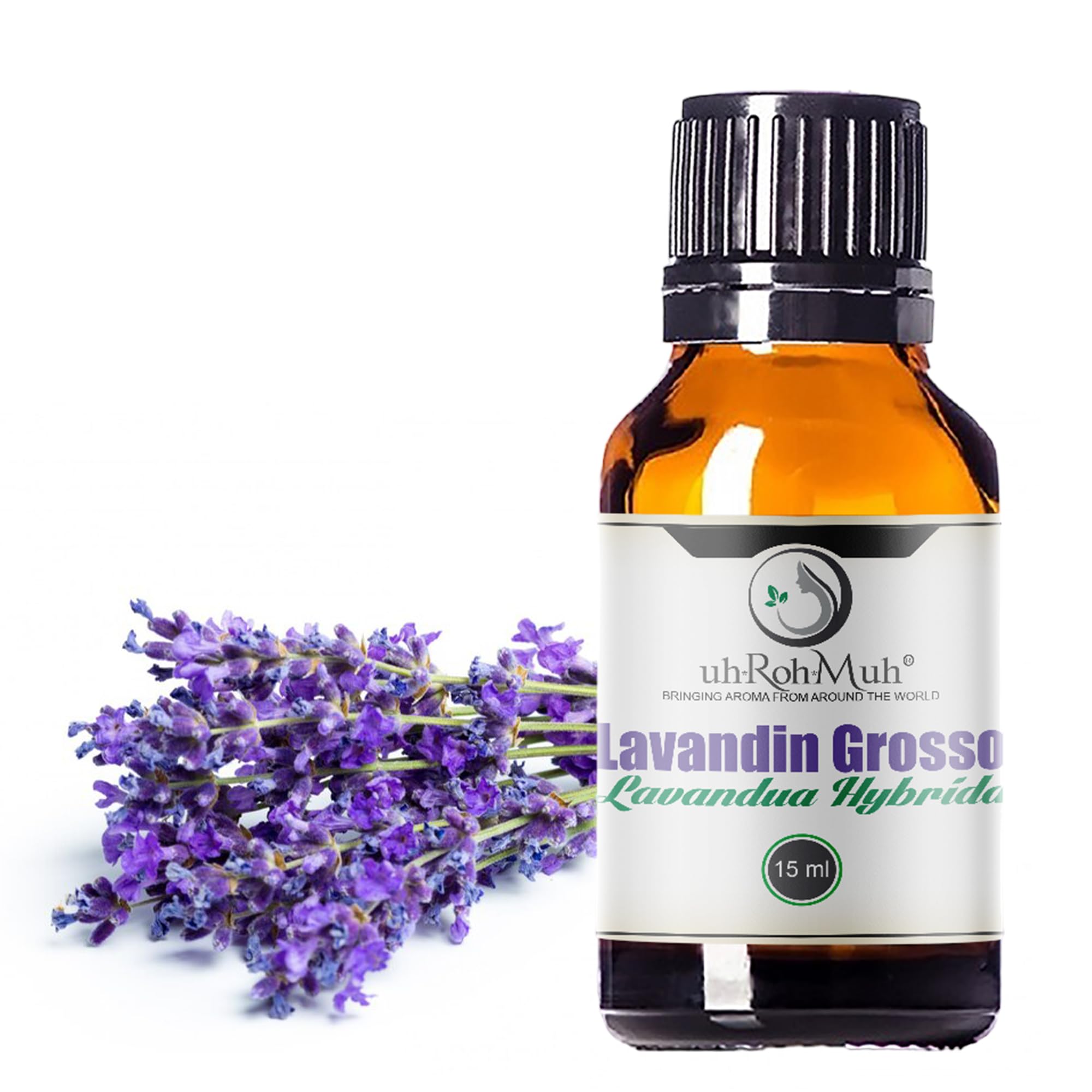 Pure Lavandin Grosso Essential Oil - 100% Natural Vegan Aromatherapy Oil for Diffusers, Massage & Cooking | Relaxing Lavender Scent for Home Spa, Yoga & Stress Relief (15ml)