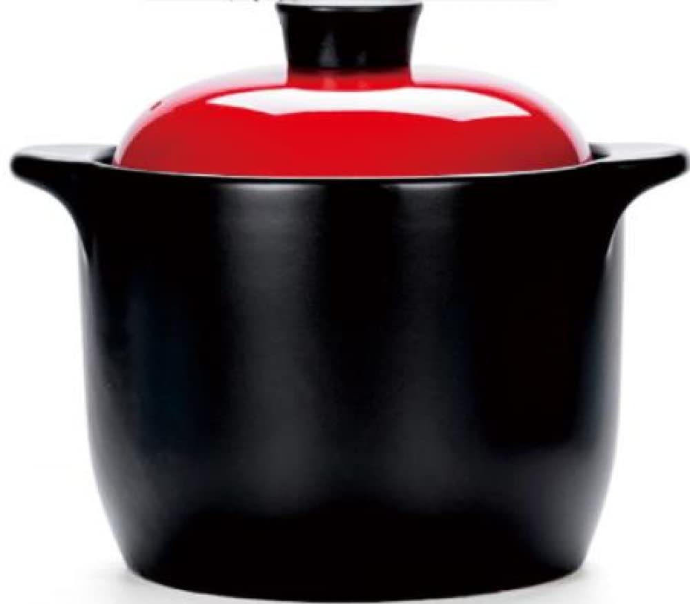 XD Designs 4L Black Ceramic Stew Pot with Lid - Non-Stick Braising Pan for Cooking, Soups & Stews - Perfect for Slow Cooking, Family Meals & Kitchen Use