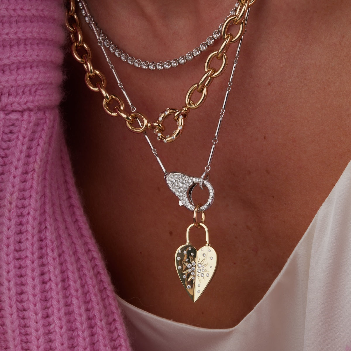 Pave Diamond Lock Necklace - Elegant 14K Gold Pendant for Women | Perfect for Valentine's Day, Anniversary & Wedding Gifts