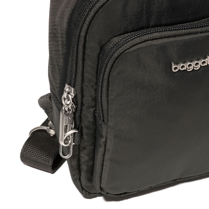 Baggallini Securtex Anti-Theft Crossbody Sling Bag for Women - RFID Blocking, Lightweight & Secure Travel Purse - Perfect for Day Trips, Commuting, and Shopping