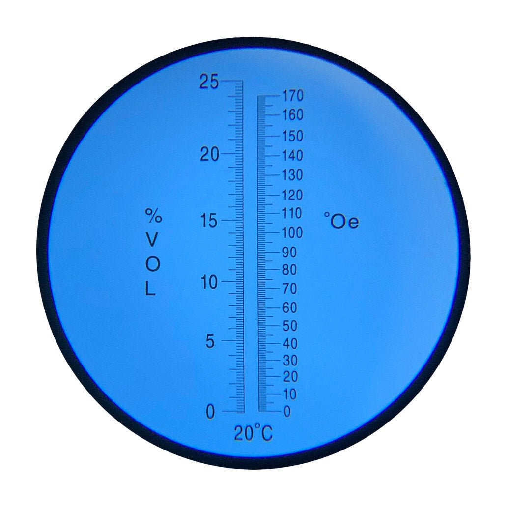 Wine Making Refractometer with ATC - 0 to 25% Brix Scale for Measuring Sugar Content in Grapes, Must, and Wine - Perfect for Home Winemaking, Vineyards, and Wine Production