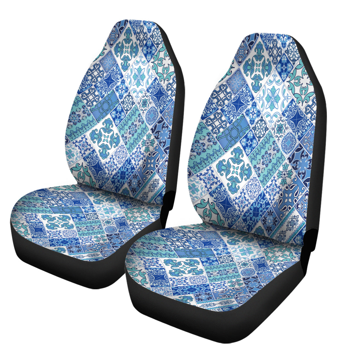 Premium Coastal Mosaic Car Seat Cover - Waterproof & Non-Slip Auto Seat Protector for Cars, Trucks & SUVs | Perfect for Beach Trips, Road Travel & Outdoor Adventures