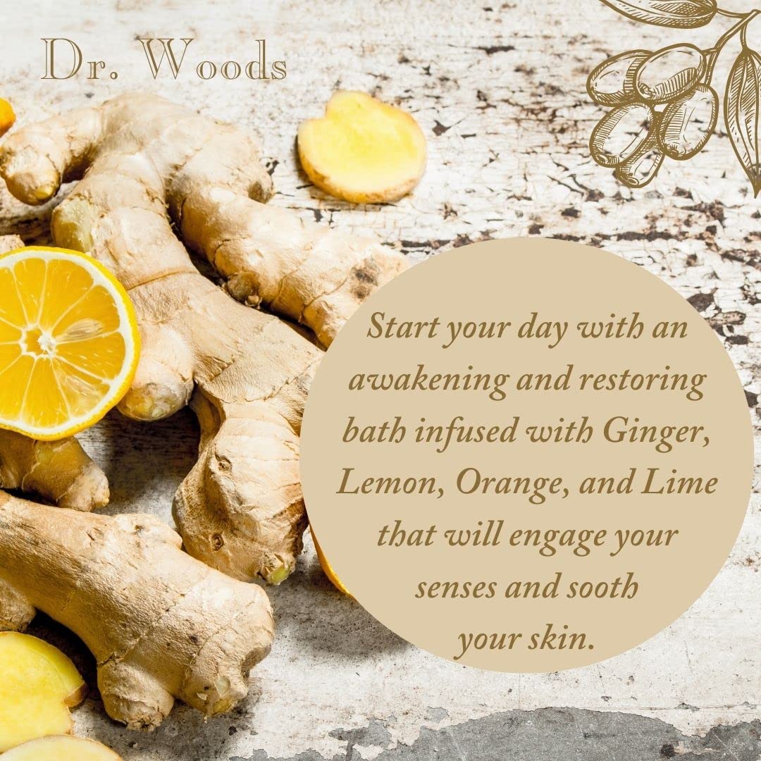Dr. Woods Moisturizing Ginger Citrus Bar Soap with Jojoba Oil & Organic Shea Butter - 5.25 oz Natural Exfoliating Soap for Dry Skin - Perfect for Shower, Bath & Hand Washing - Vegan & Cruelty-Free