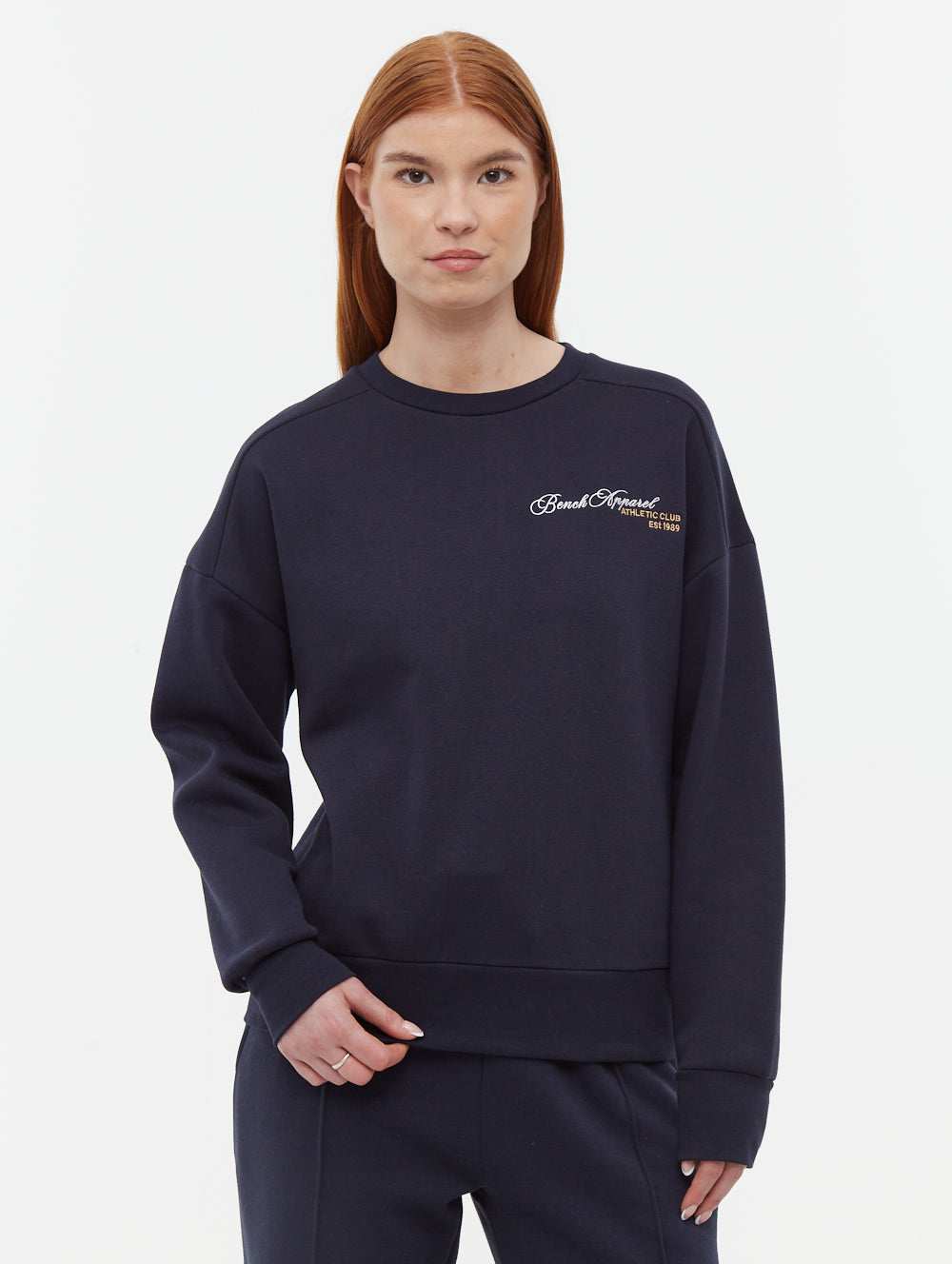Desta Script Graphic Crew Neck Sweatshirt - Trendy Casual Pullover for Men & Women - Perfect for Streetwear, Lounge Wear and Everyday Outfits