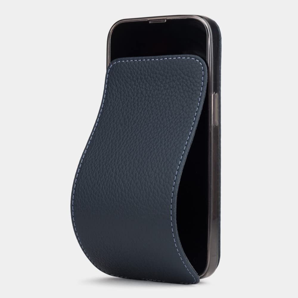 Premium Genuine Leather Wallet Case for iPhone 13 Pro Max - Slim RFID Blocking Protective Cover with Card Slots - Made in France (Blue) | Perfect for Travel, Business & Everyday Use
