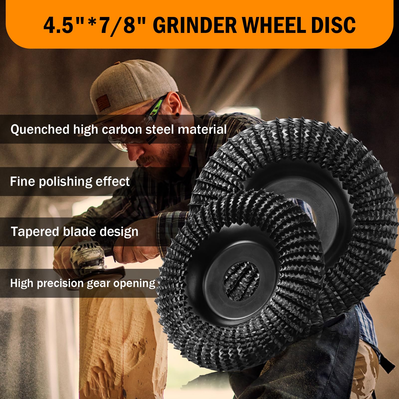 4.5 Inch Wood Carving Disc & Stump Grinder Wheel - 7/8