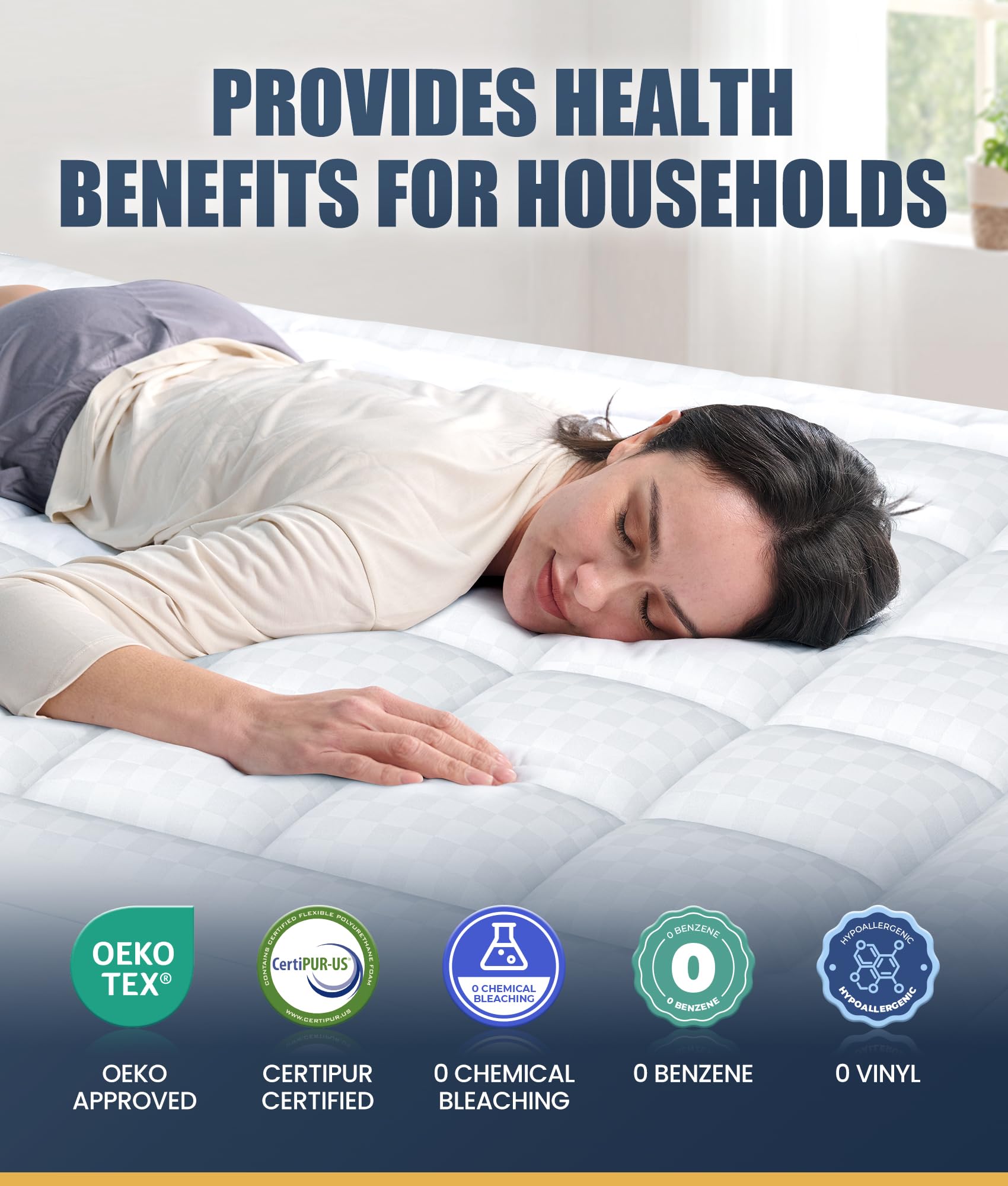 Memory Foam Mattress Pad Twin XL - Pressure Relieving Mattress Topper with Strong Support & Ultra Soft Comfort | Breathable Microfiber Protector, Noiseless Vinyl-Free Bed Cover | Fits 8-21'' Deep Pockets | Perfect for Back Pain Relief, Guest Beds & Dorm Room Comfort