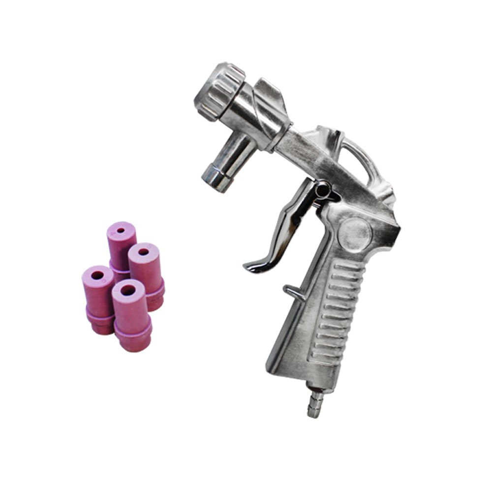 Air Siphon Feed Media Sandblaster Blast Gun with Ceramic Nozzles - Professional Sandblasting Tool for Metal, Wood & Auto Restoration