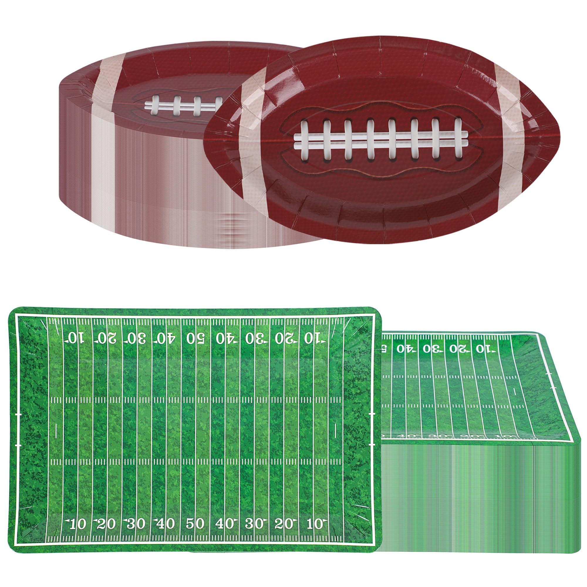 Augisteen 48-Pack Football Themed Disposable Paper Plates - Super Bowl Party Supplies, Sports Game Day & Birthday Party Decorations - Perfect for Football Tailgates, Sports-Themed Events, and Birthday Celebrations