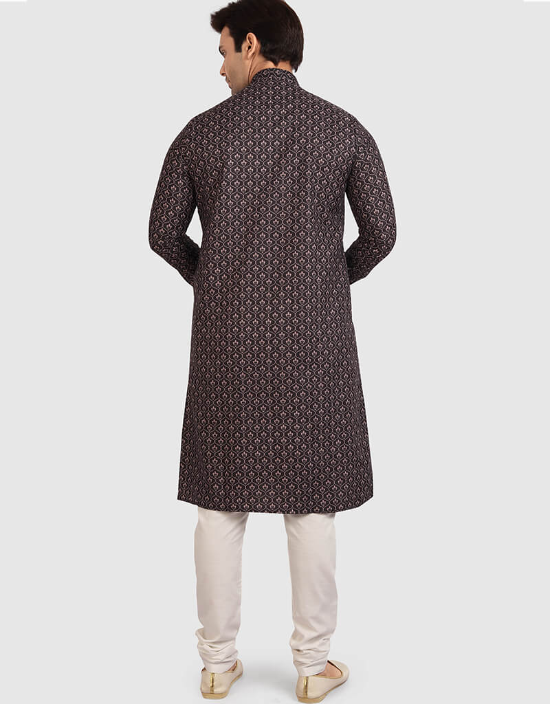 Stylish Black Cotton Kurta with Churidar - Traditional Indian Ethnic Wear for Women - Perfect for Festivals, Weddings & Casual Outings