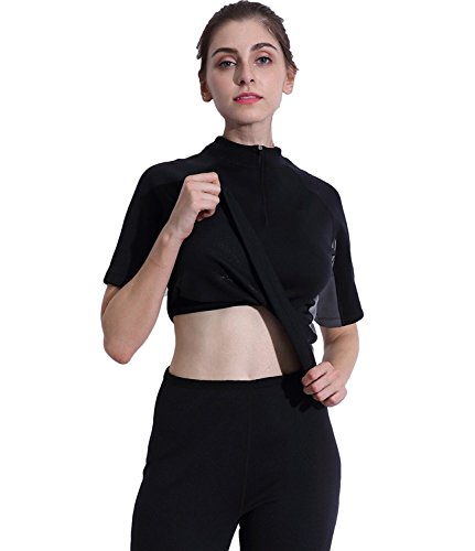 Valentina Hot Body Shaper T-Shirt for Women - Slimming Workout & Sauna Suit - Stomach Abdominal Trainer for Weight Loss - Perfect for Gym, Yoga & Postpartum Recovery