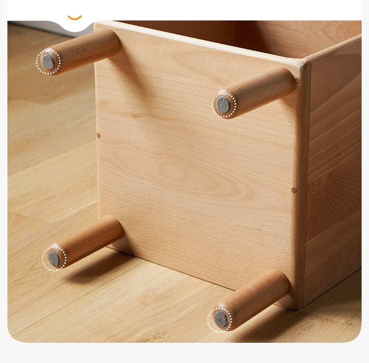 Solid Beech Wood Small Bookshelf Side Cabinet - Compact Storage for Books, Decor & Essentials in Living Room, Bedroom or Office