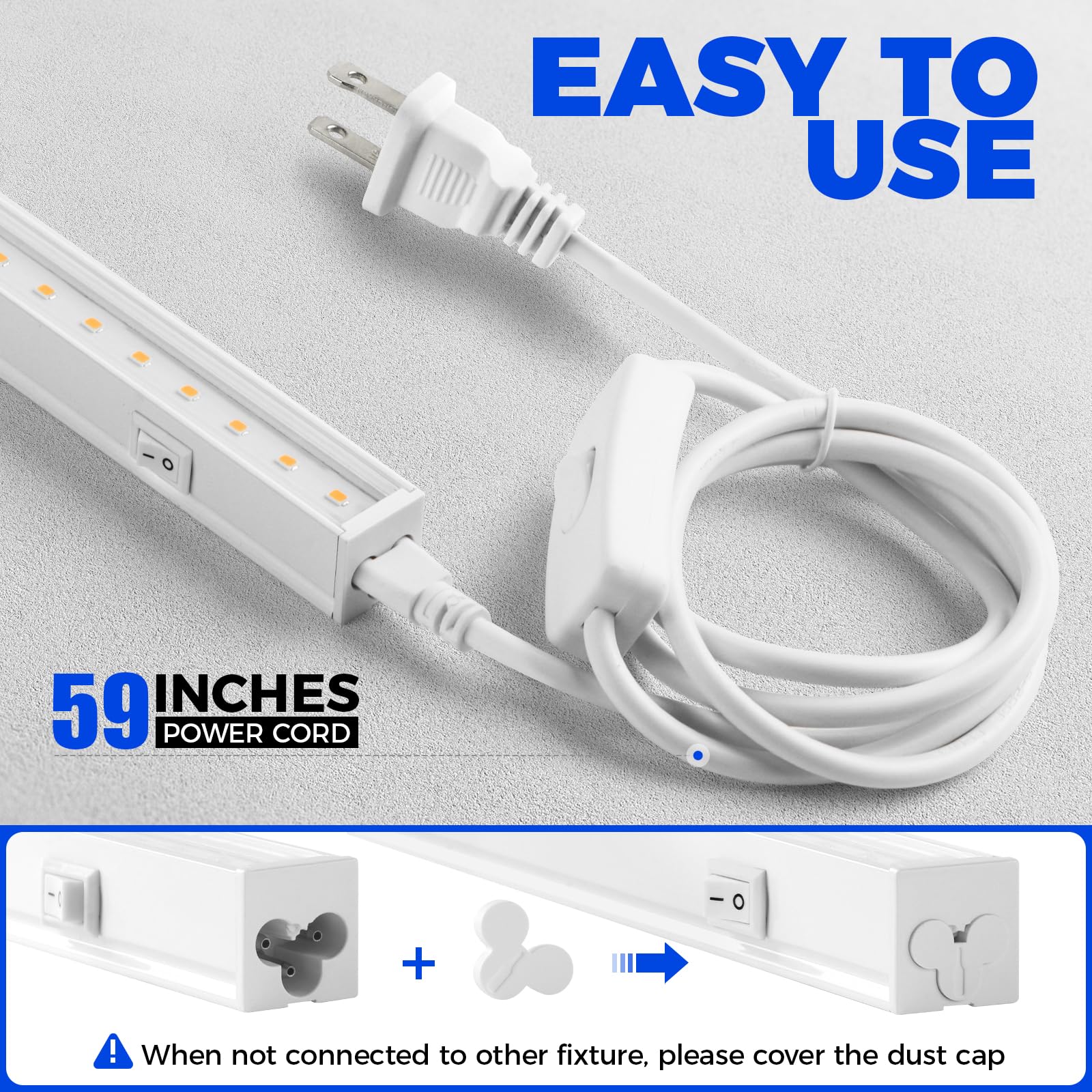 Barrina 4-Pack LED Grow Lights for Indoor Plants - Full Spectrum Sunlight, 2ft 40W (4 x 10W, 250W Equivalent), T5 Grow Light Bulbs, Pinkish White, Plug & Play - Perfect for Hydroponics, Greenhouses & Home Gardening
