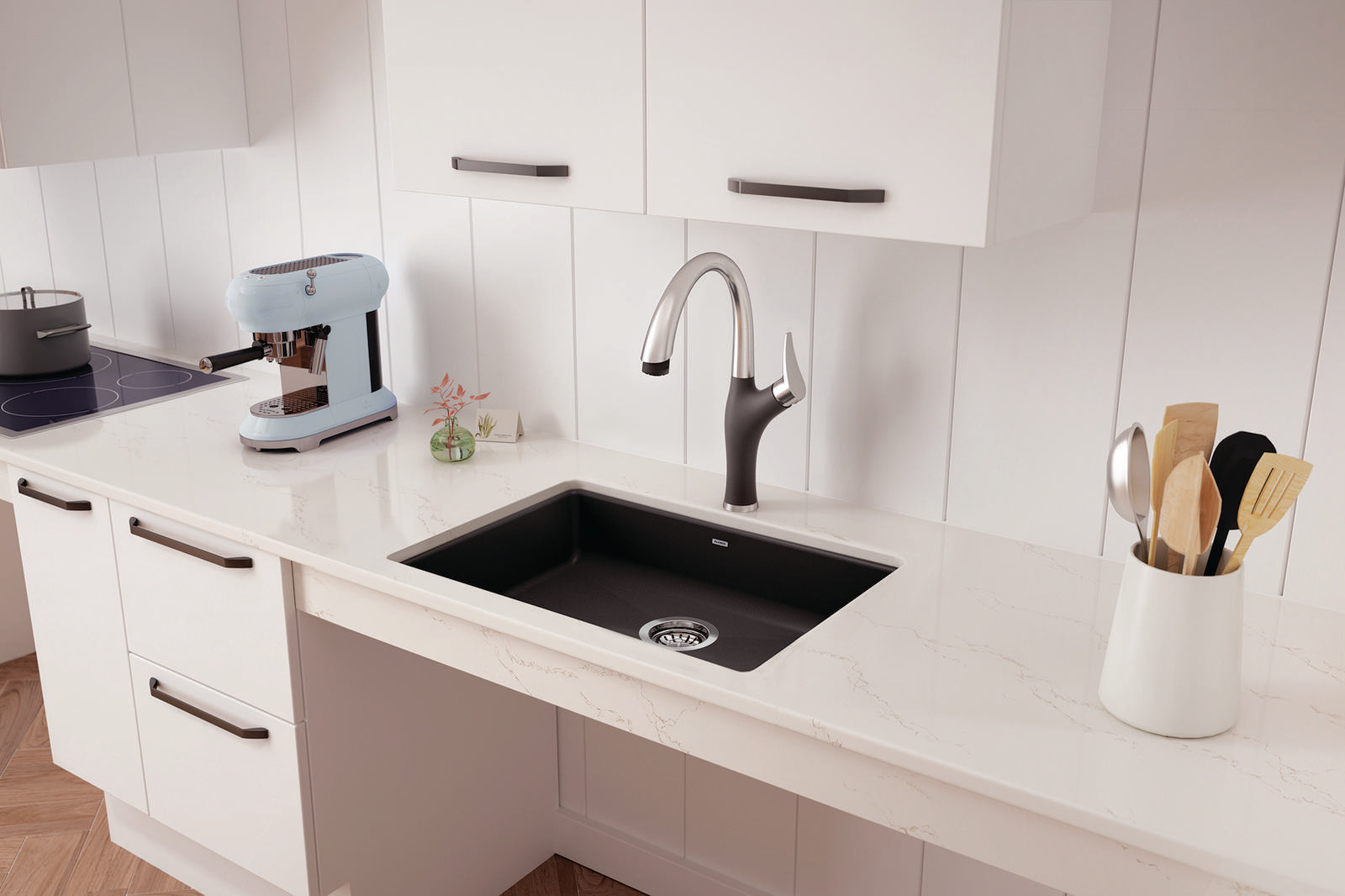 Blanco PRECIS ADA Undermount Single Bowl SILGRANIT Kitchen Sink - Durable & Stylish for Modern Kitchens | Perfect for Meal Prep, Dishwashing & Small Spaces