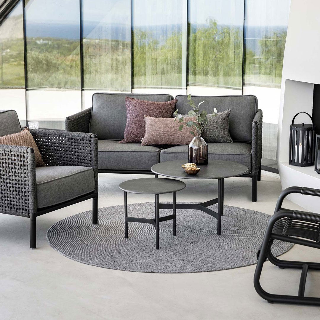 Cane Line Design Team Circle Outdoor Rug - Waterproof & Durable for Patio, Deck, Garden - Boho Style Natural Fiber Decor