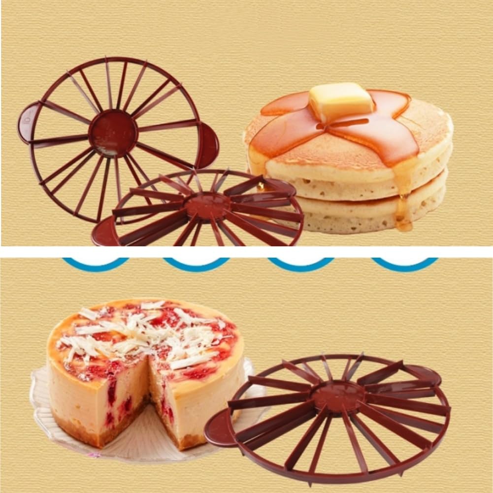10/12 Piece Round Cake Divider - Double Sided Equal Portion Slicer Marker for Cakes, Pies & Bread (Yellow, 280g) | Perfect for Birthday Parties, Wedding Cakes & Baking Enthusiasts