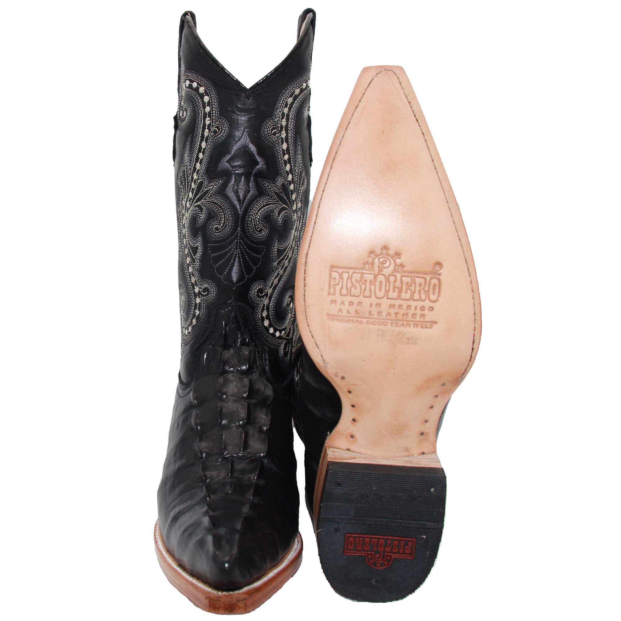 **Men's Crocodile Print Leather Cowboy Boots – Western Snip Toe Style for Rodeo, Country Music & Outdoor Adventures**