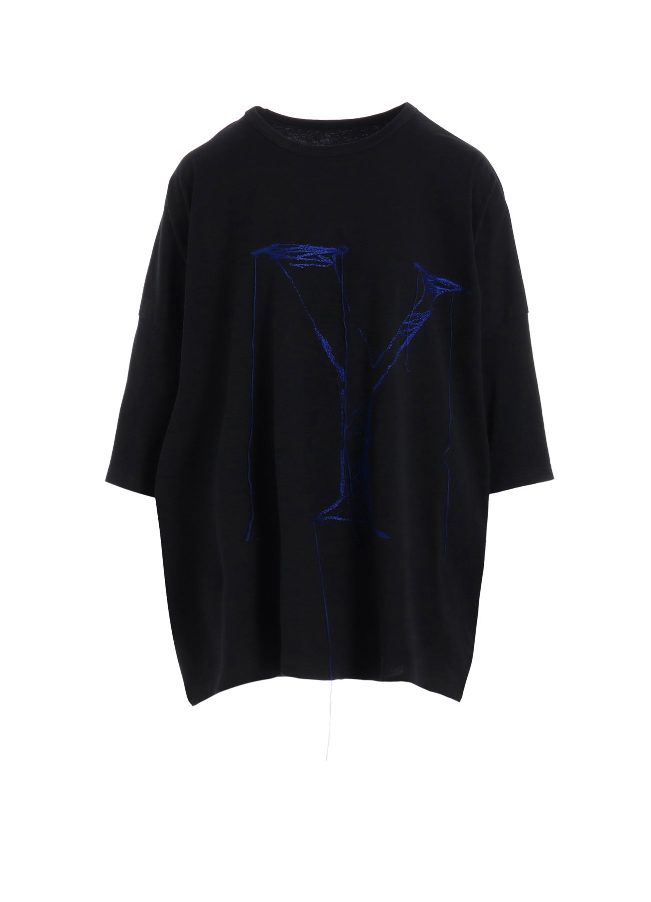 Y's Logo Stitch Cotton Jersey Round Neck T-Shirt for Men - Comfortable & Stylish Casual Wear for Everyday Outfits