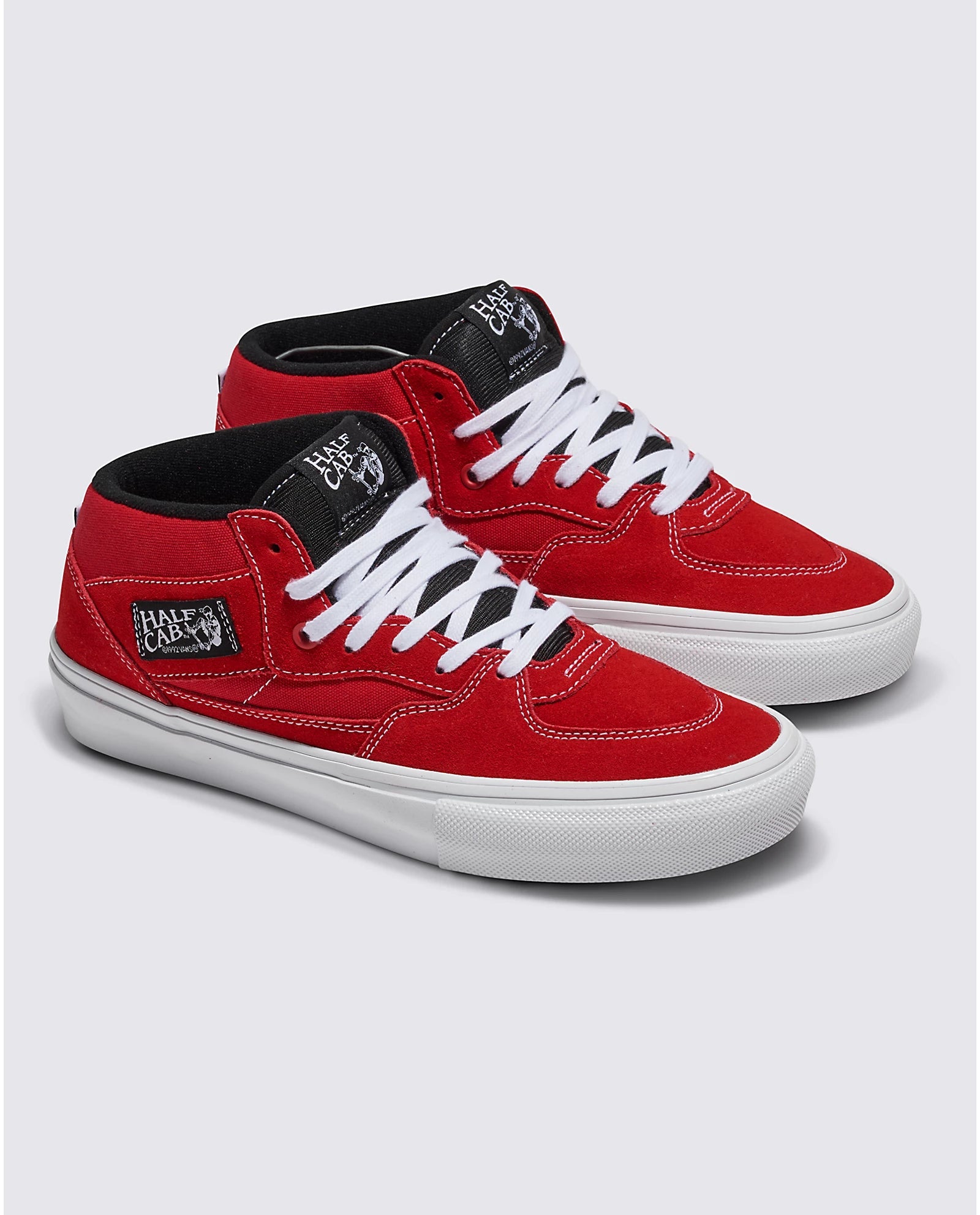 VANS Skate Half Cab Shoes for Men & Women - Red/White Skateboarding Sneakers - Comfortable & Durable for Streetwear & Casual Wear