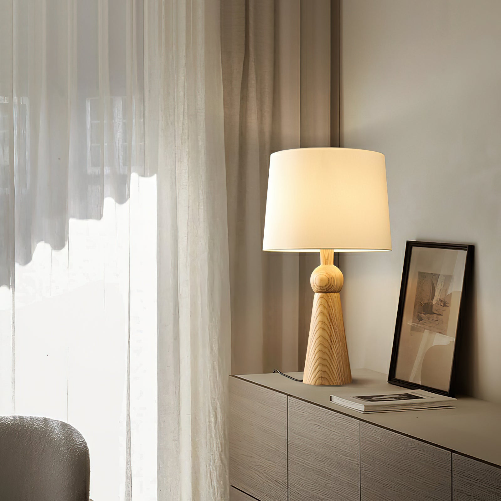 Bella Table Lamp - Modern LED Bedside Lamp with Touch Control, Dimmable Warm White Light for Bedroom, Living Room, and Office Decor