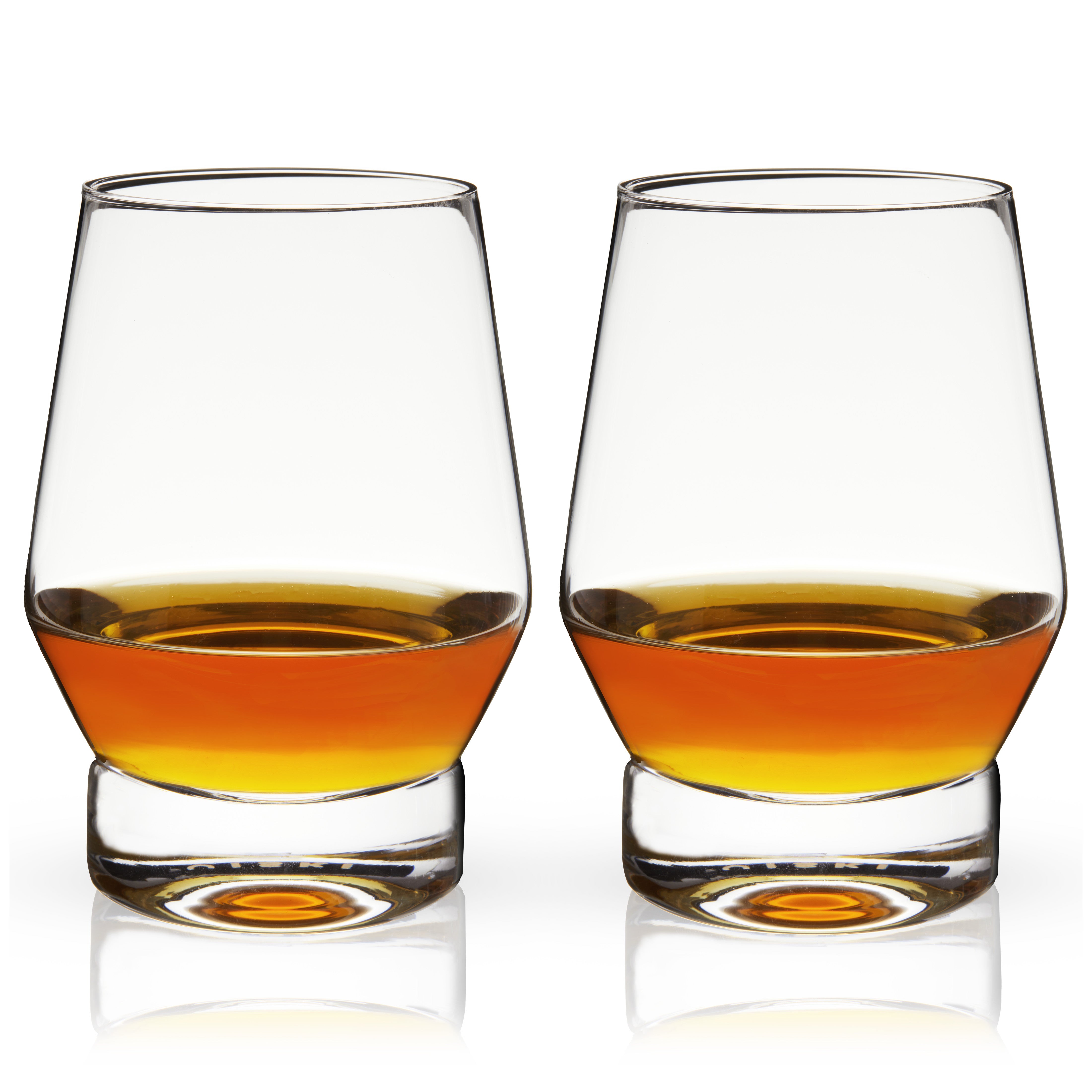 Premium Raye Heavy Base Crystal Whiskey Glasses Set of 2 - Elegant Scotch Bourbon Drinking Glasses for Home Bar, Dinner Parties & Gifts
