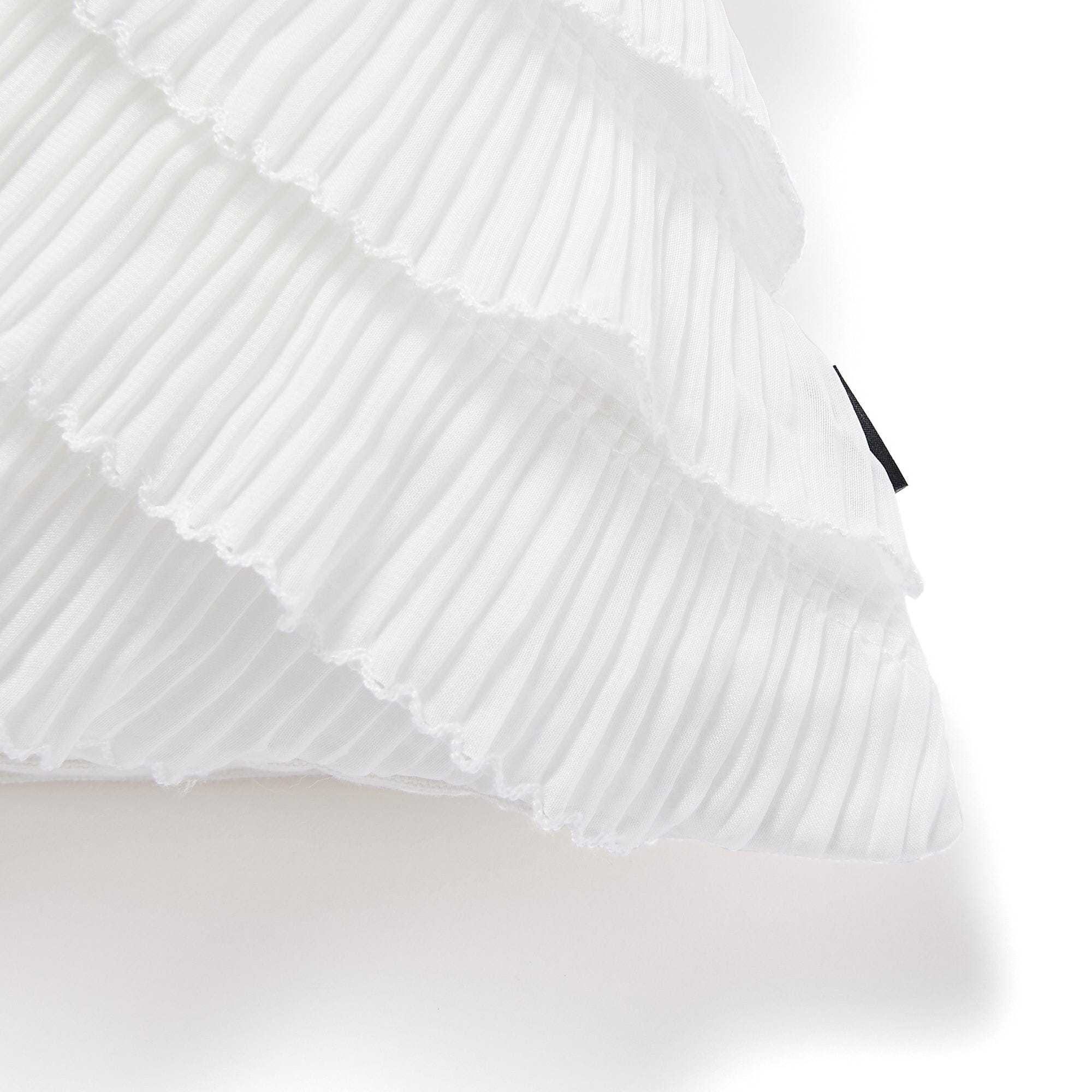 Elegant White Chiffon Frill Cushion Cover 18x18 Inches - Perfect for Sofa, Bed, and Home Decor