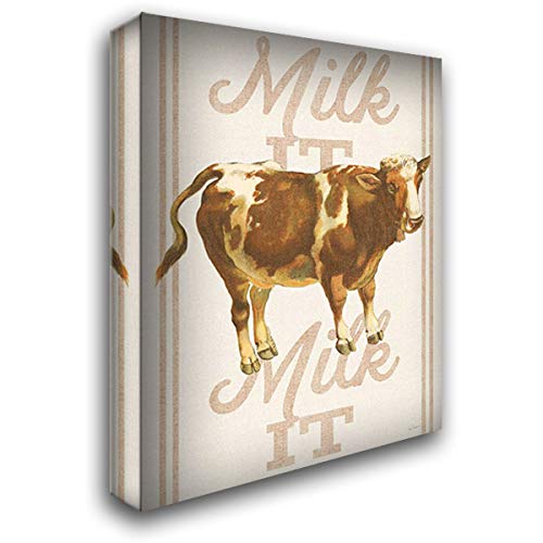 Schlabach, Sue 19x24 Gallery Wrapped Canvas Art - 'Milk It Milk It' Abstract Painting for Modern Home & Office Decor | Perfect for Living Room, Bedroom or Office Wall Art
