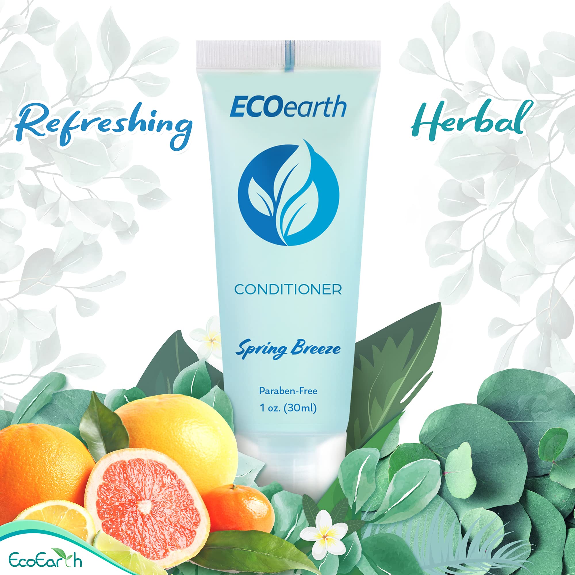 EcoEarth Travel Shampoo and Conditioner Set - 1 fl oz (100 Pack) - Spring Breeze Scent - Bulk Hotel Toiletries for Guests - Refreshing & Revitalizing Hair Care - Perfect for Hotels, Spas, Travel & Hospitality Gifts