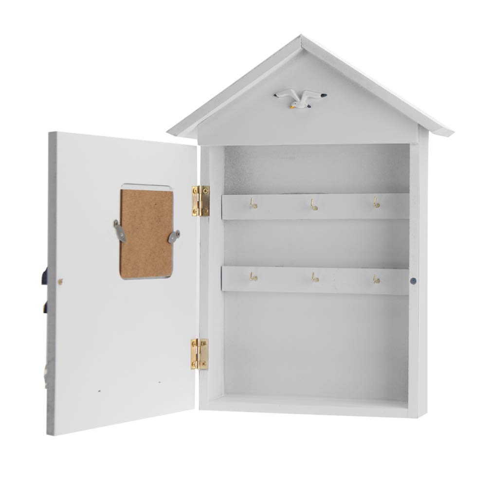 Mediterranean Key Cabinet - Wooden Wall Mounted Key Holder for Home & Office