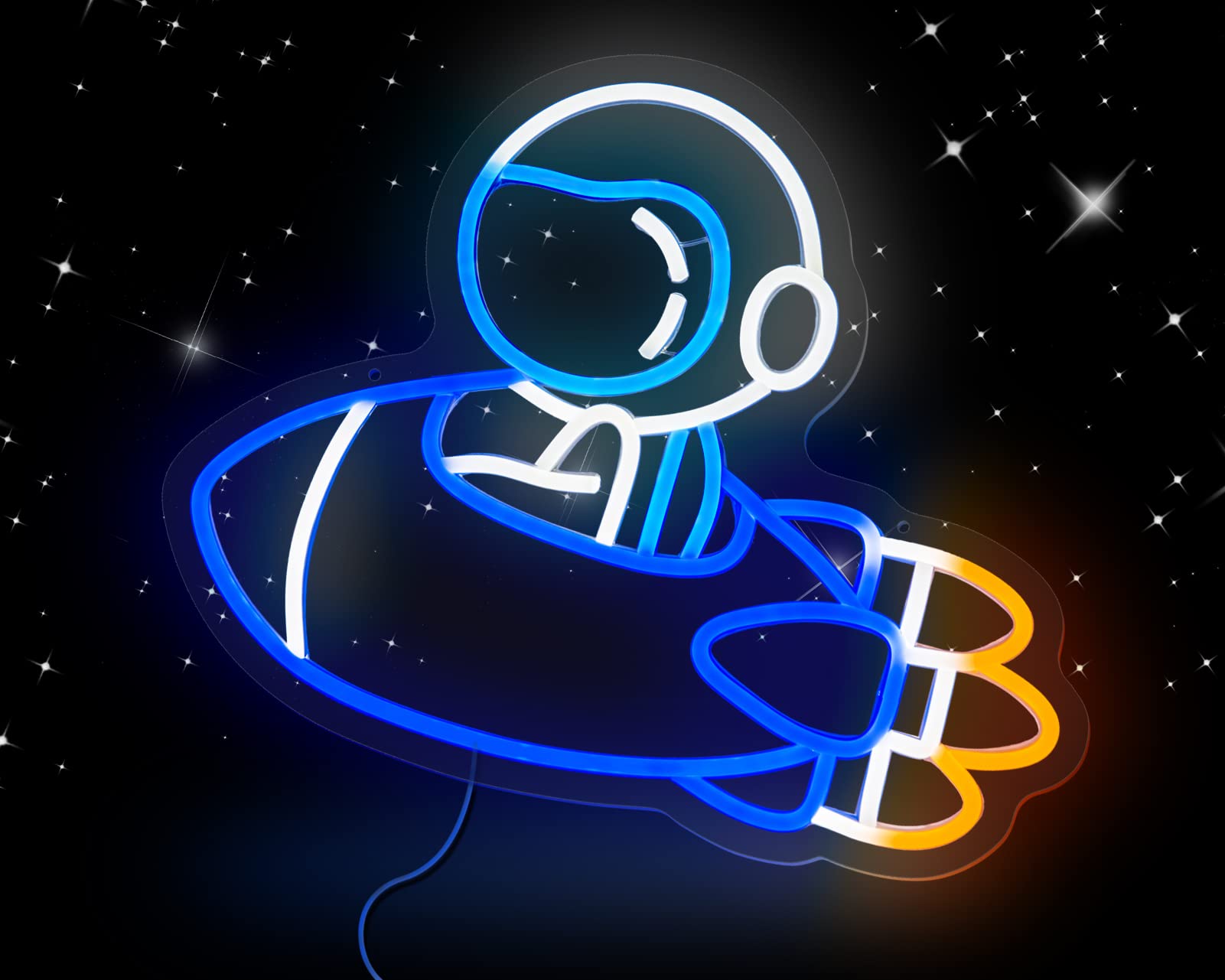 Dimmable USB-Powered Astronaut Spacecraft LED Neon Light Sign - Wall Decor for Bedroom, Kids Room & Space Themed Parties | Perfect Christmas Gift for Galaxy Lovers & Teens | Outer Space Party Supplies for Home Decor & Special Events