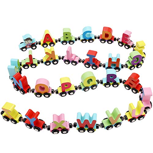 Wooden Magnetic Alphabet & Number Train Set for Kids – Early Learning Educational Toy for Toddlers | Perfect for Preschool Playtime & Montessori Activities
