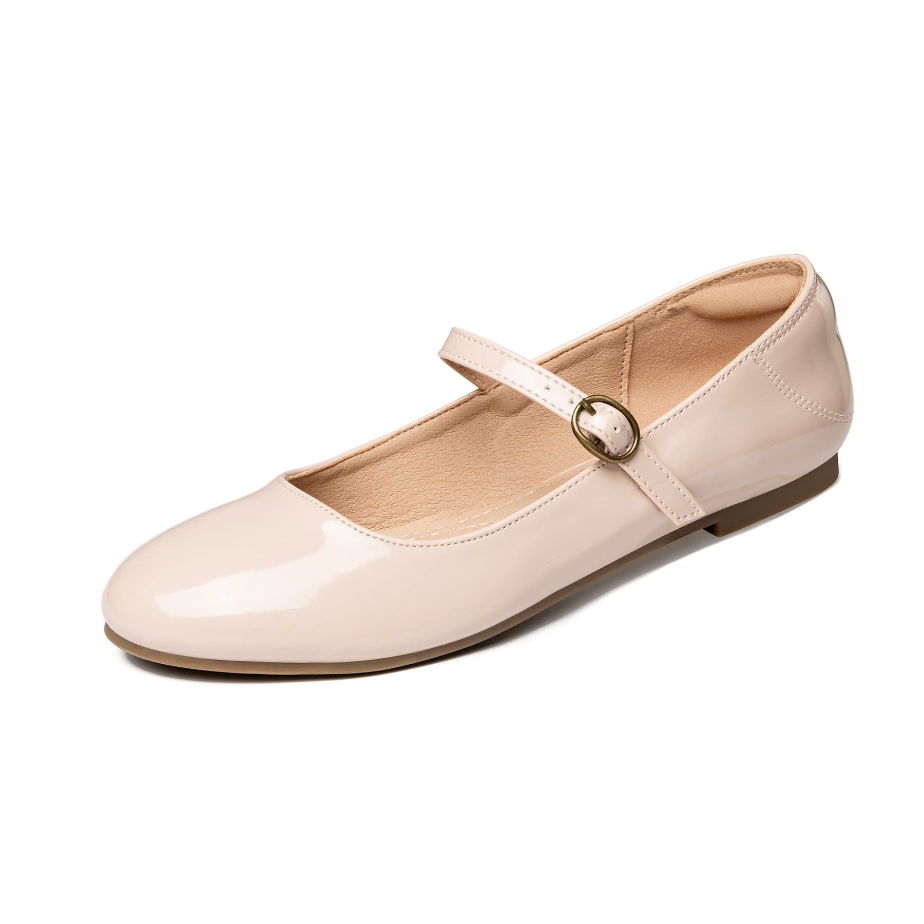 Rekayla Women's Mary Jane Flats - Comfortable Slip-On Ballet Shoes with Round Toe for Work, Office & Dressy Occasions